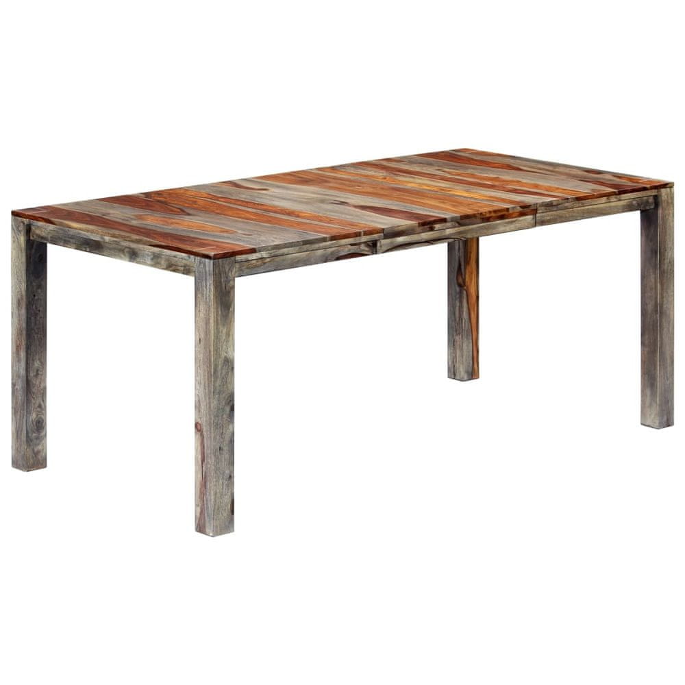 Vidaxl Jedálenský stôl sivý 180x90x76 cm masívne sheeshamové drevo